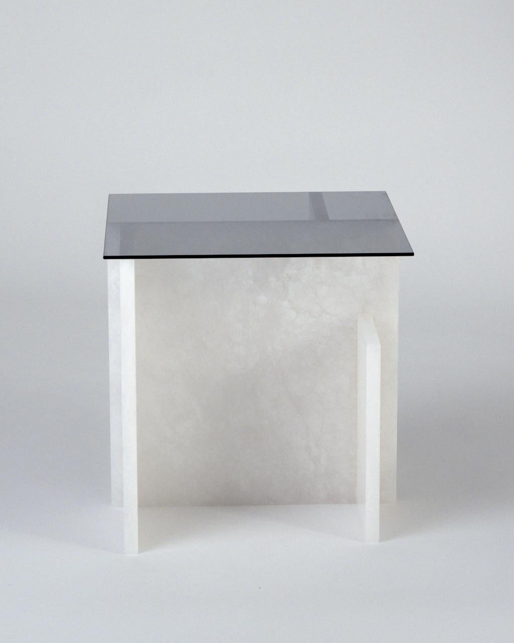 Post-Modern Alabaster Table by Owl For Sale