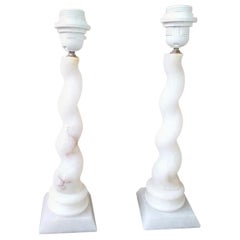 Alabaster Table Lamp Classic Alabaster Barley Twist Column Form