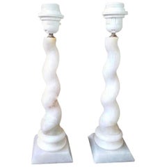 Alabaster Table Lamp Classic Alabaster Barley Twist Column Form