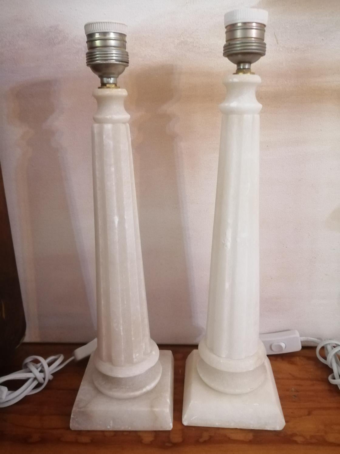 Alabaster Table Lamp Classic Column Form 8
