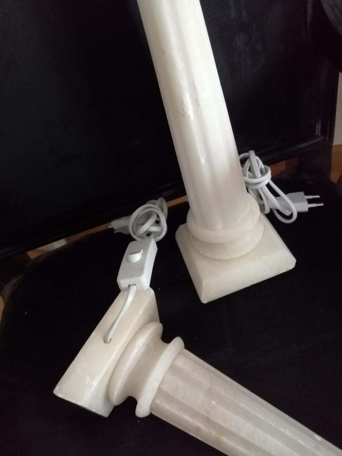 Alabaster Table Lamp Classic Column Form 13