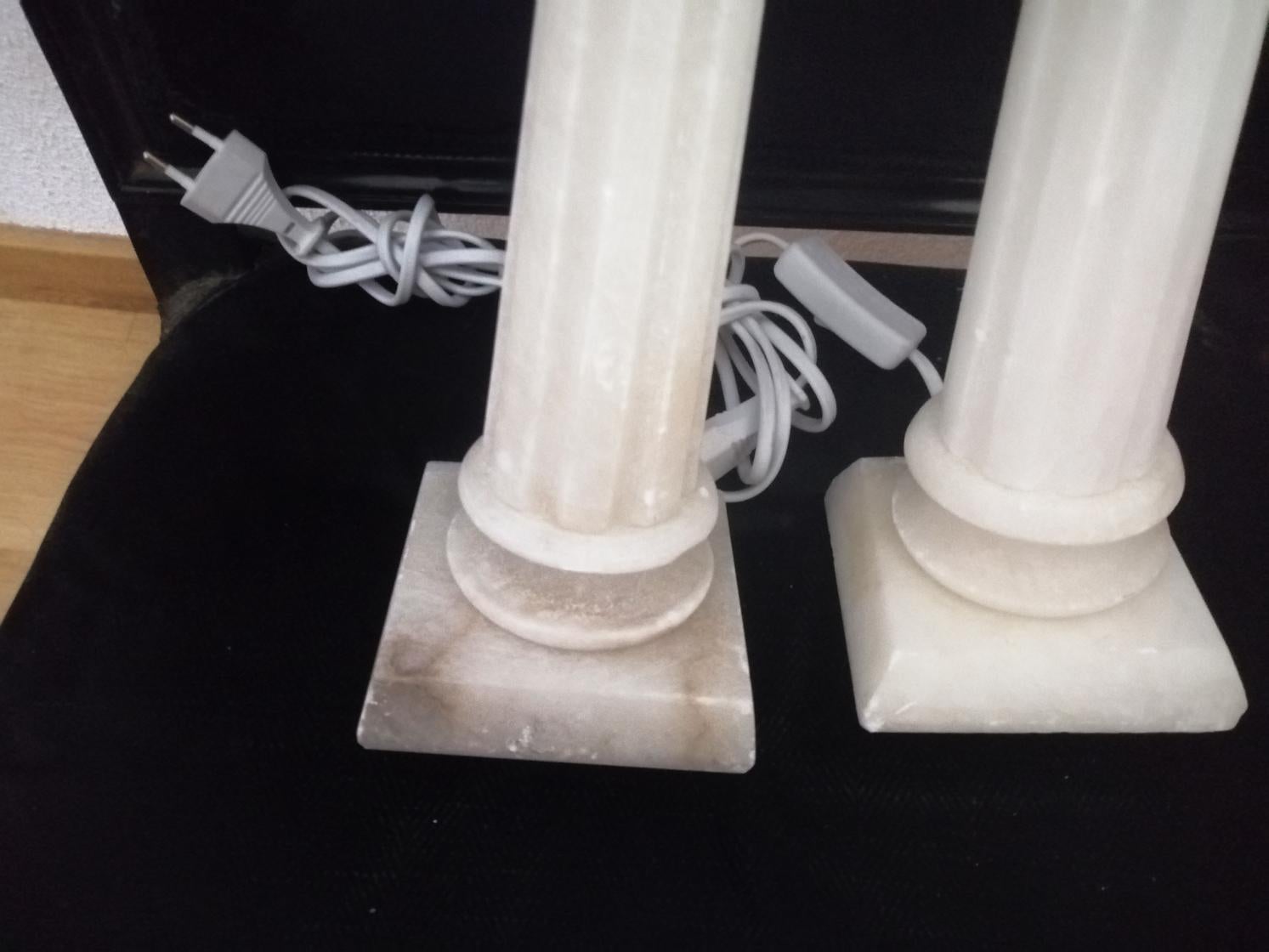 Alabaster Table Lamp Classic Column Form 1
