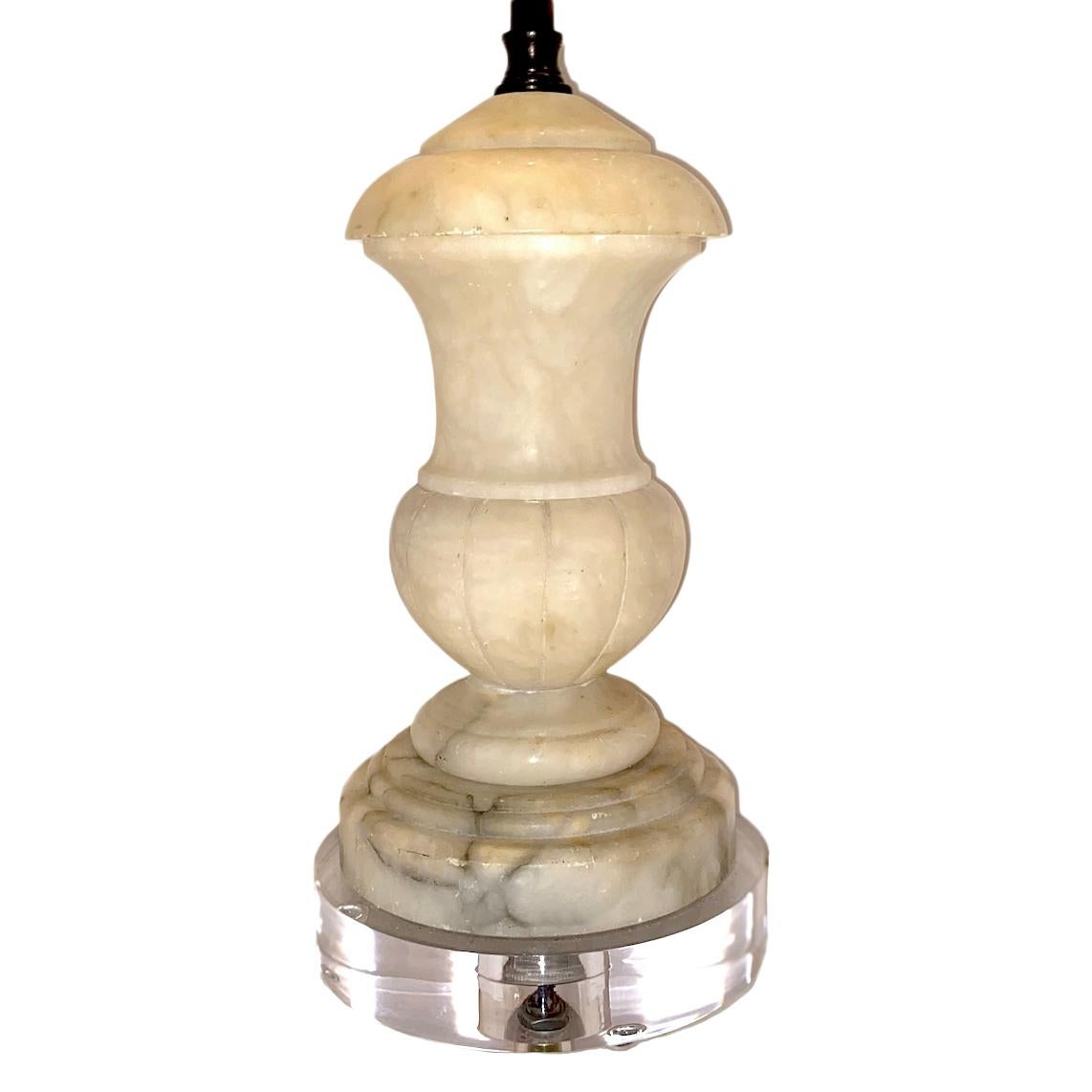 Italian Alabaster Table Lamp For Sale
