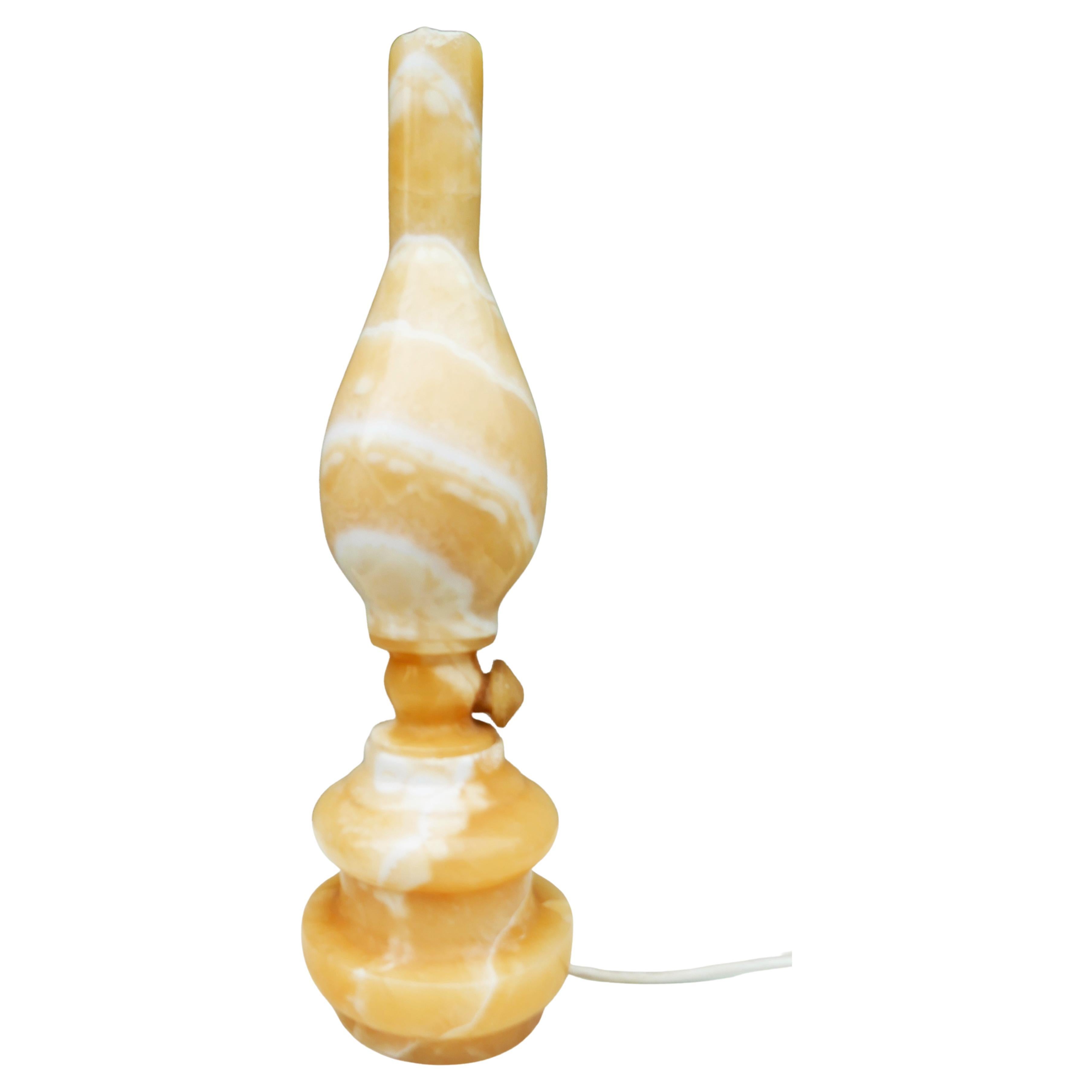 Hand-Crafted Alabaster table lamp For Sale