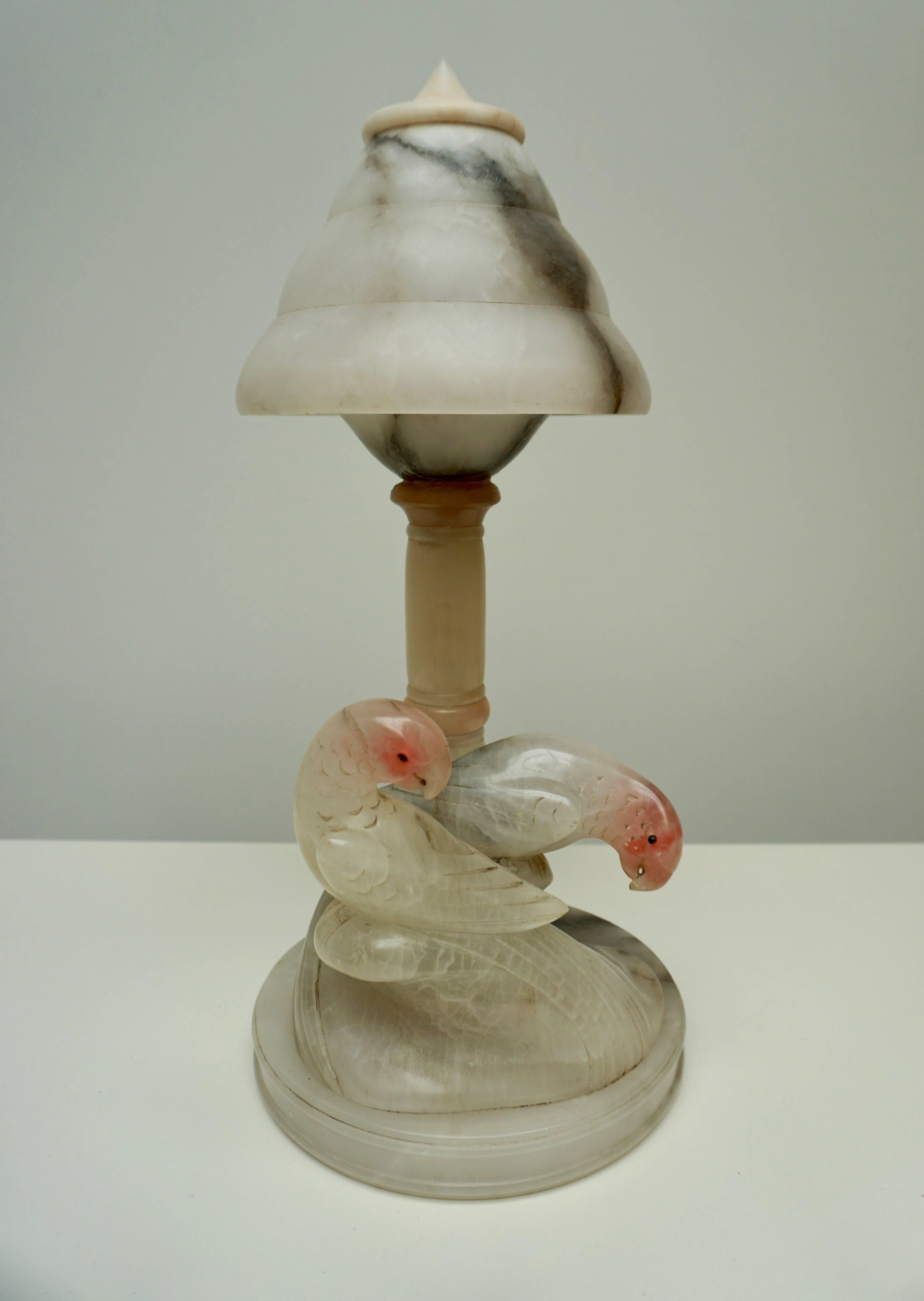 Belgian Alabaster Table Lamp For Sale