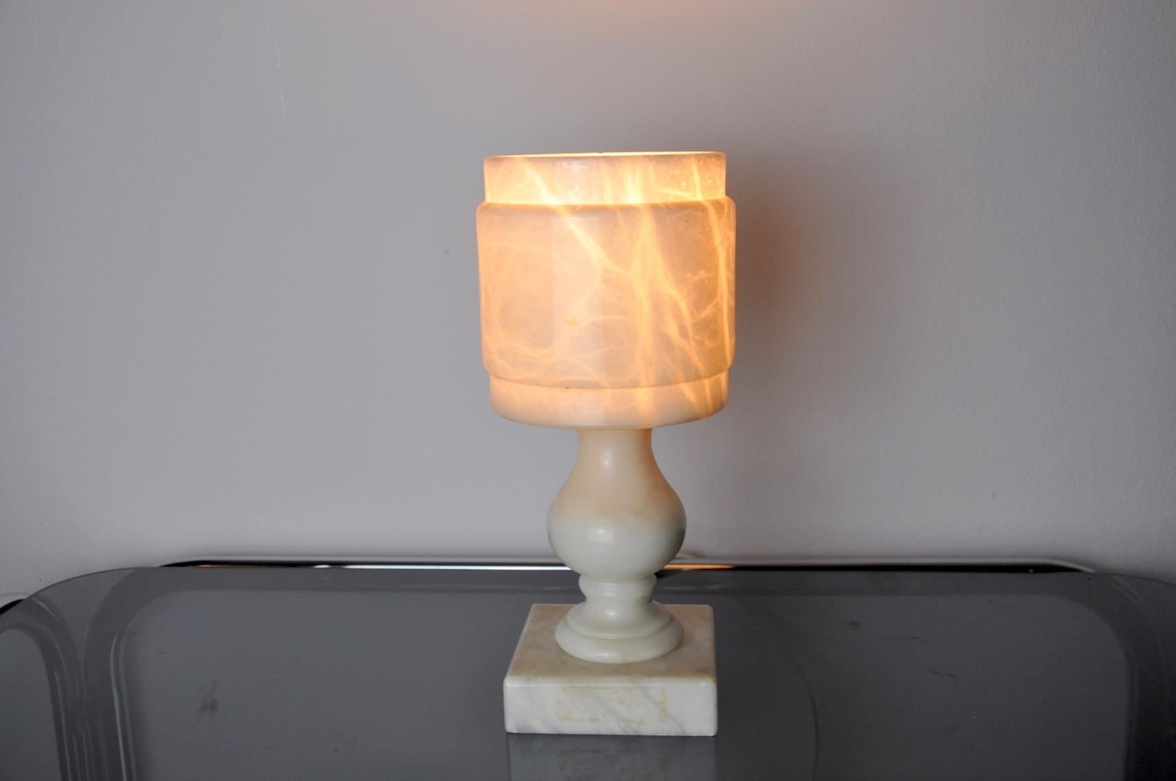 Alabaster Table Lamp Spain 1970 In Good Condition For Sale In BARCELONA, ES