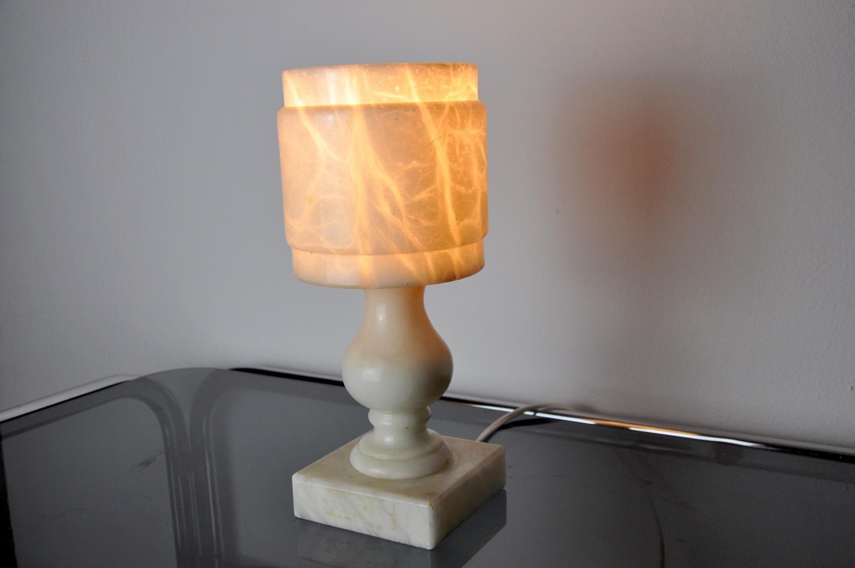 Late 20th Century Alabaster Table Lamp Spain 1970 For Sale