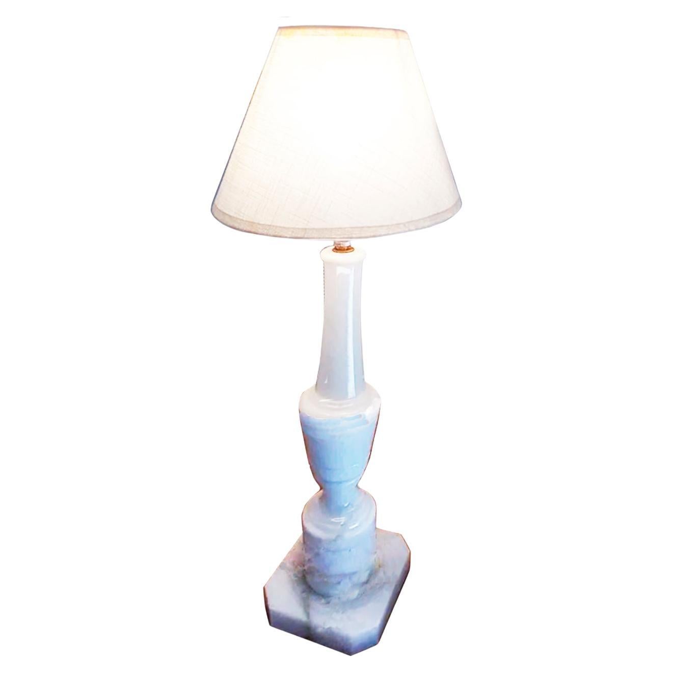 Spanish Alabaster Table Lamp White Color Spain, 40s-50s For Sale