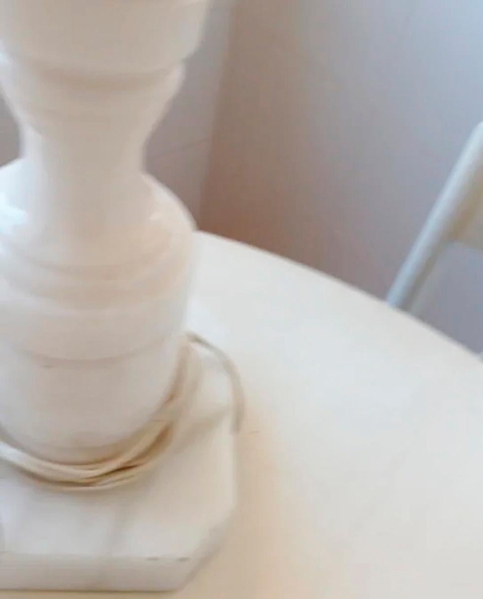 Alabaster Table Lamp White Color Spain, 40s-50s For Sale 1