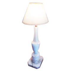 Alabaster Table Lamp White Color Spain, 40s-50s
