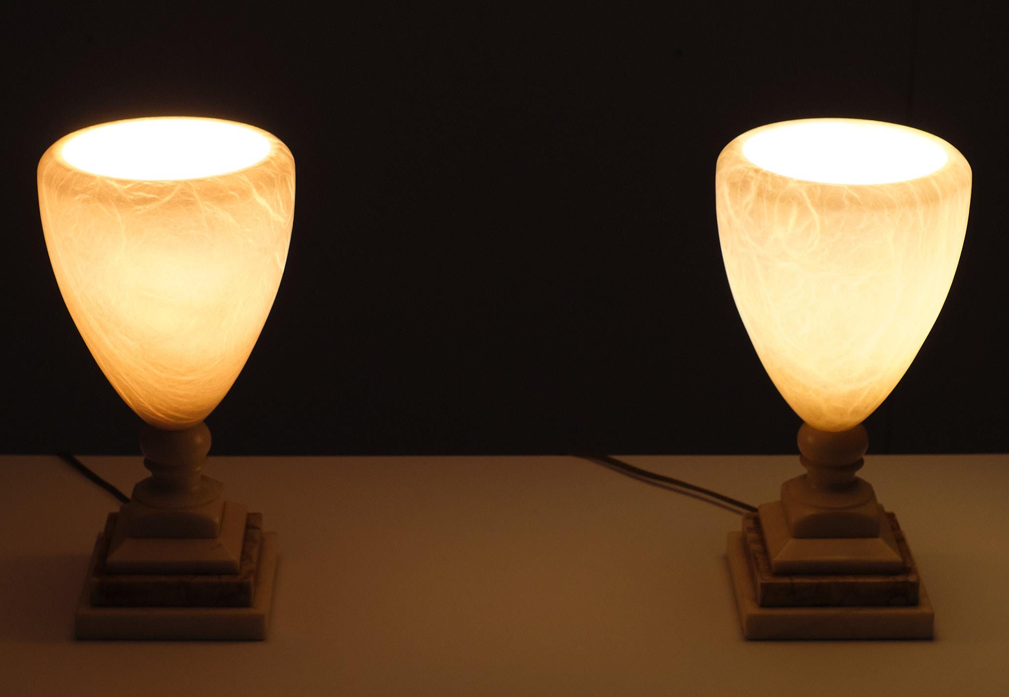 Albâtre Lampes de table albâtre  Pegasam  Espagne années 1970 en vente