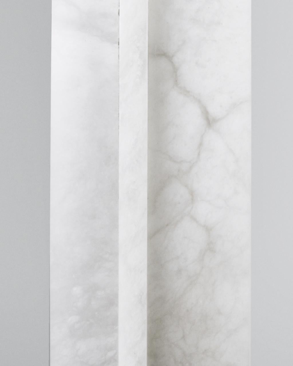 Post-Modern Alabaster Tall Lamp by Owl For Sale