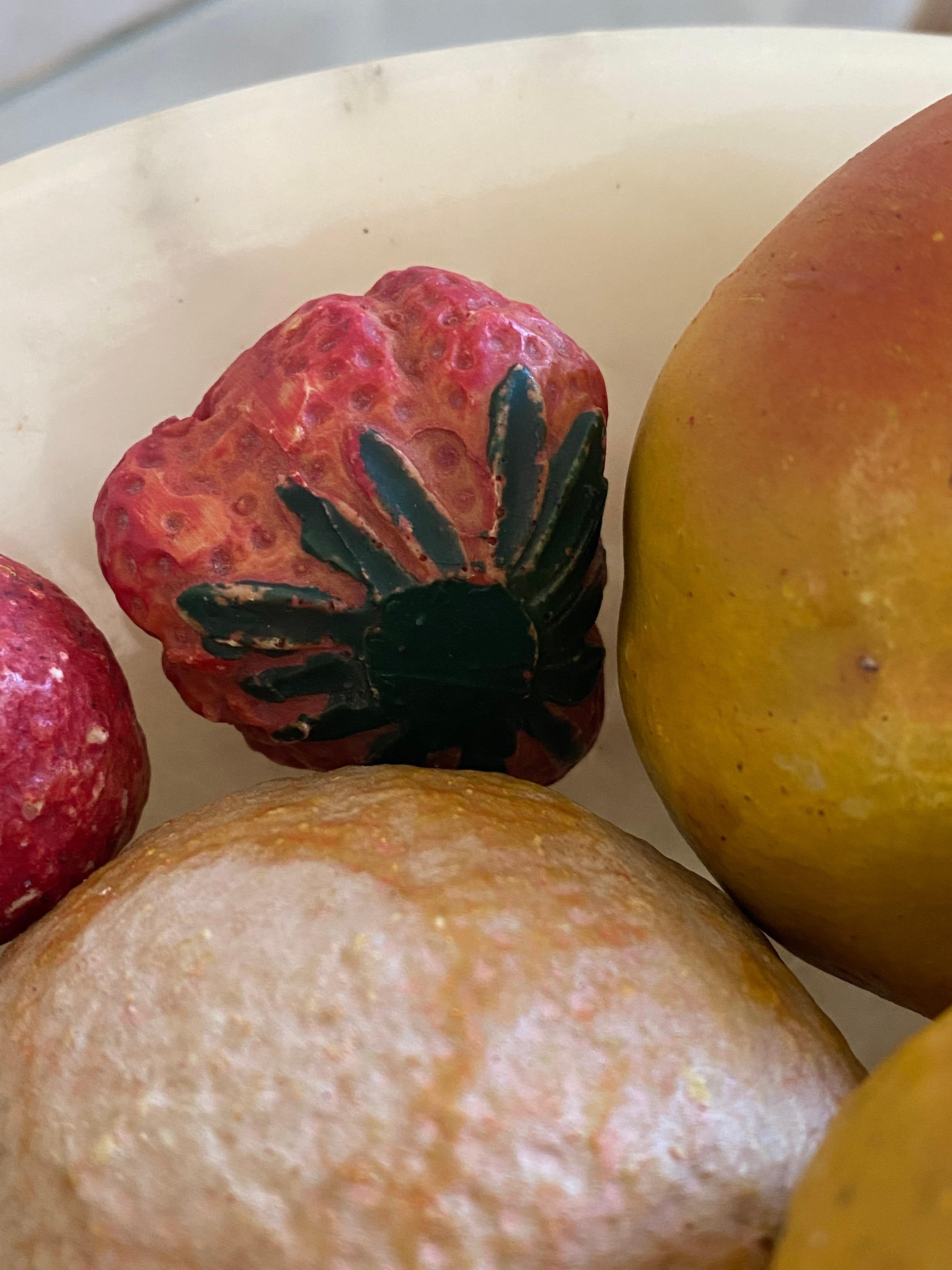 Tazza de alabastro con frutas talladas, set de 25 piezas en venta 3
