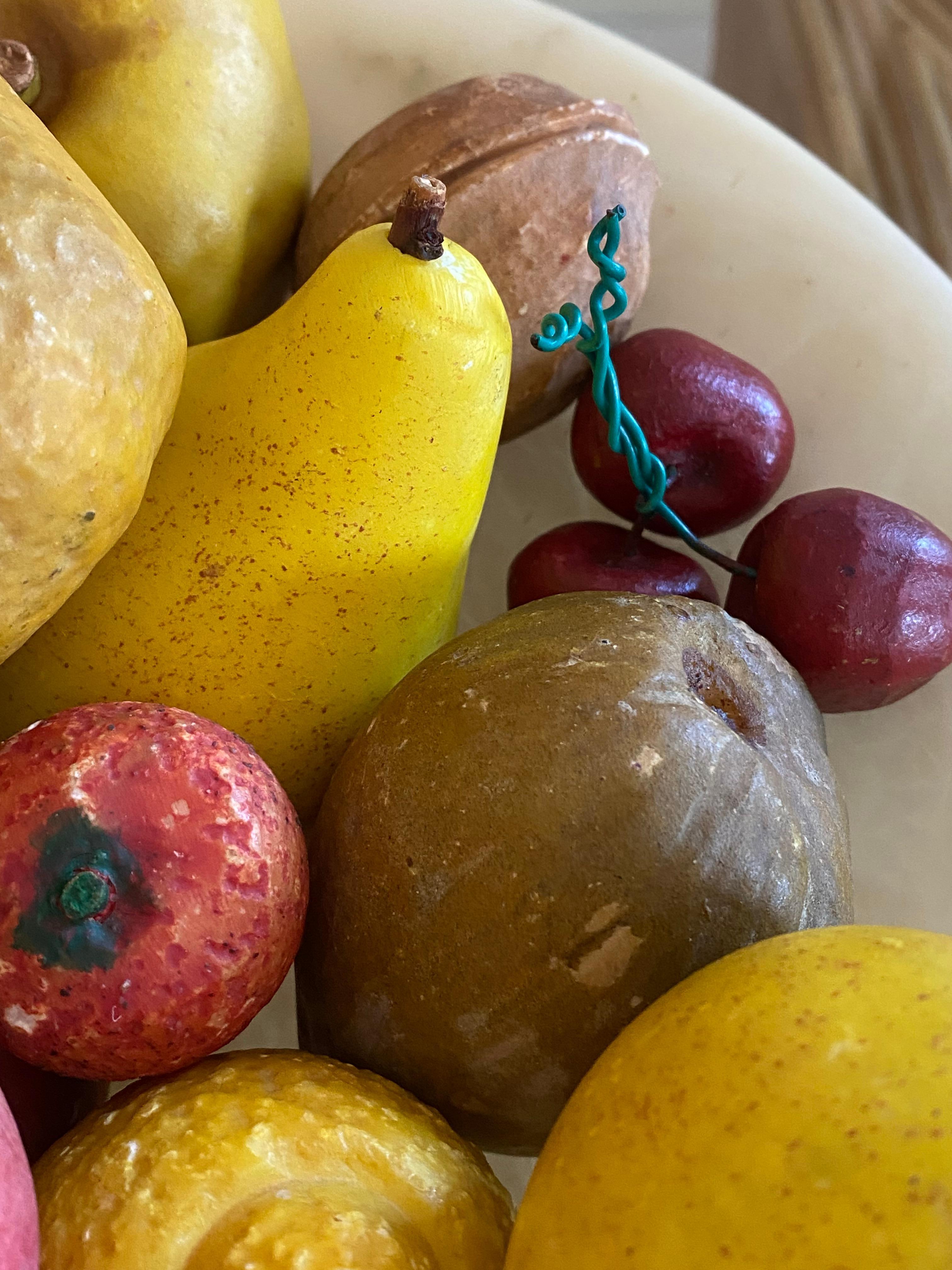 Tazza de alabastro con frutas talladas, set de 25 piezas en venta 4