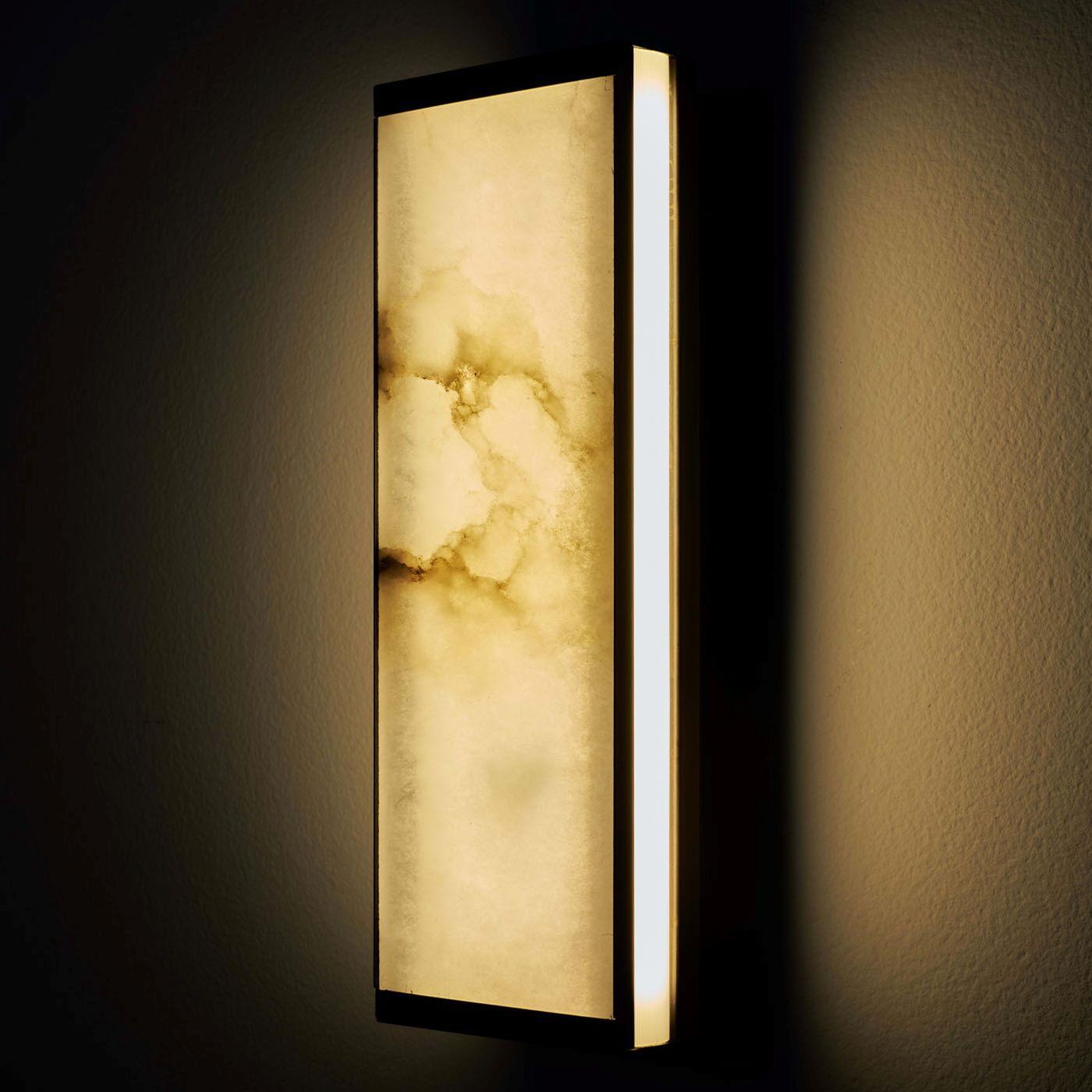 Italian Alabaster Tech Short Wall Sconce  For Sale