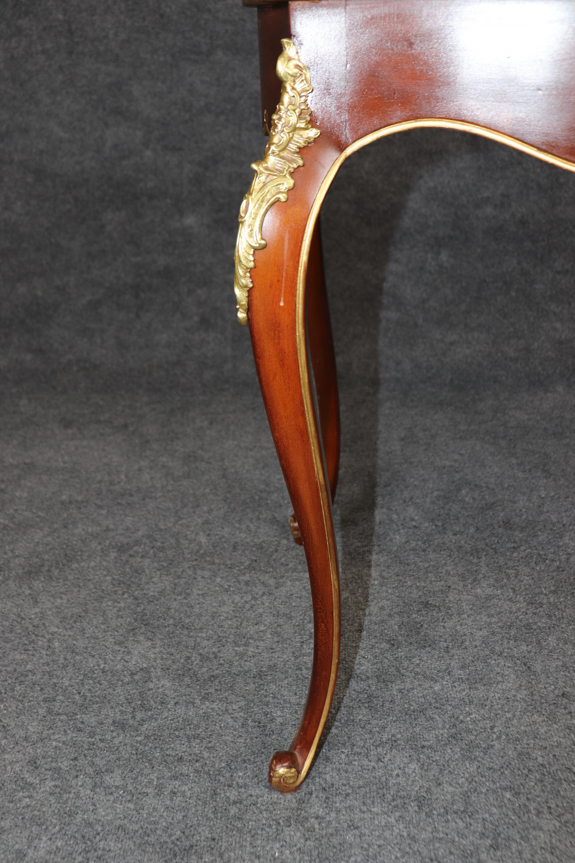 Alabaster Top Louis XV Style Bronze Mounted Gilded Mahogany Center Table For Sale 3