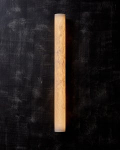 Alabaster Tube and Brass Fitting Wall Sconces by Glustin Luminaires