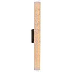 Alabaster Tube and Brass Fitting Wall Sconces by Glustin Luminaires
