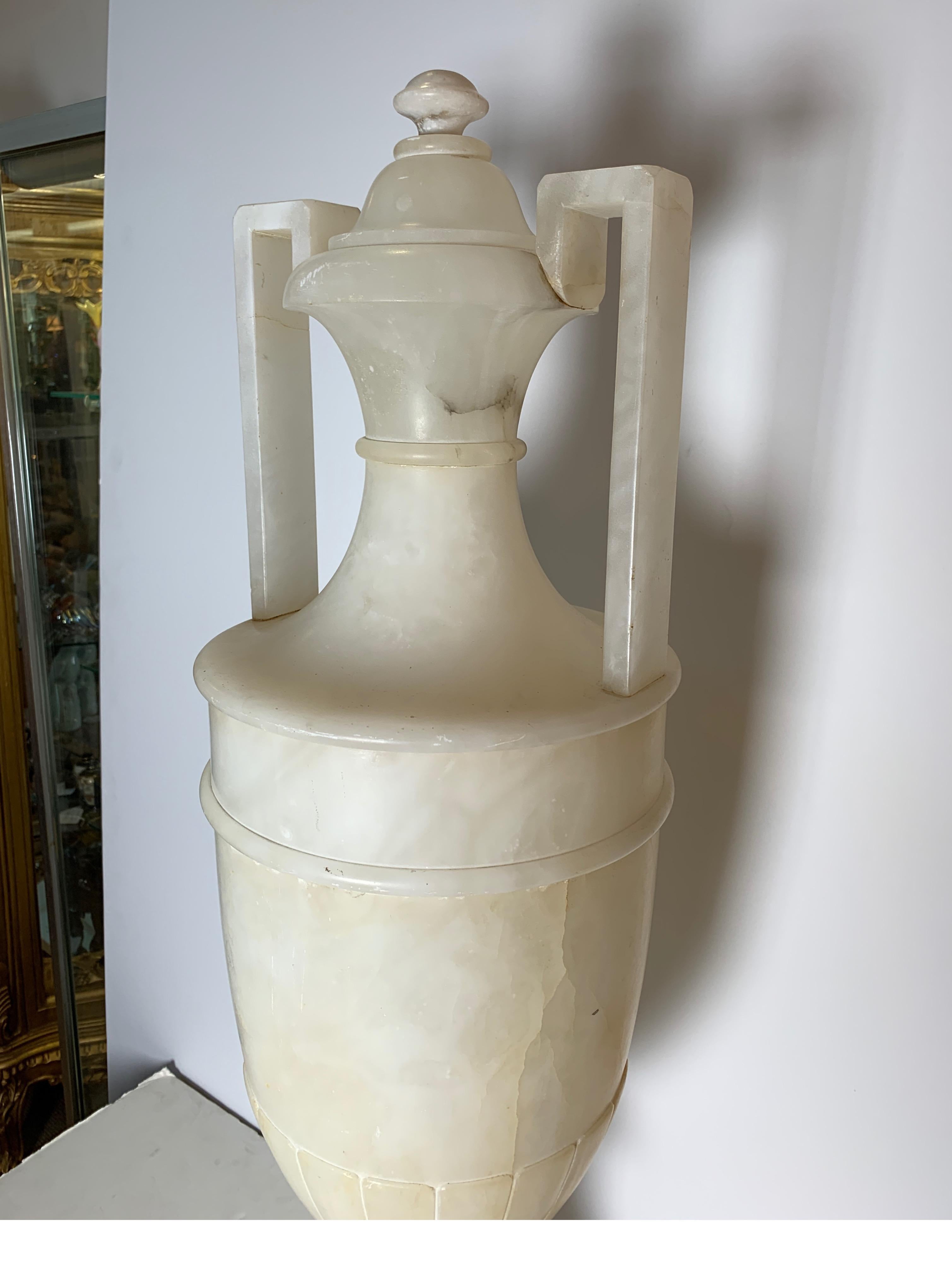 20th Century Alabaster Urn Lamp