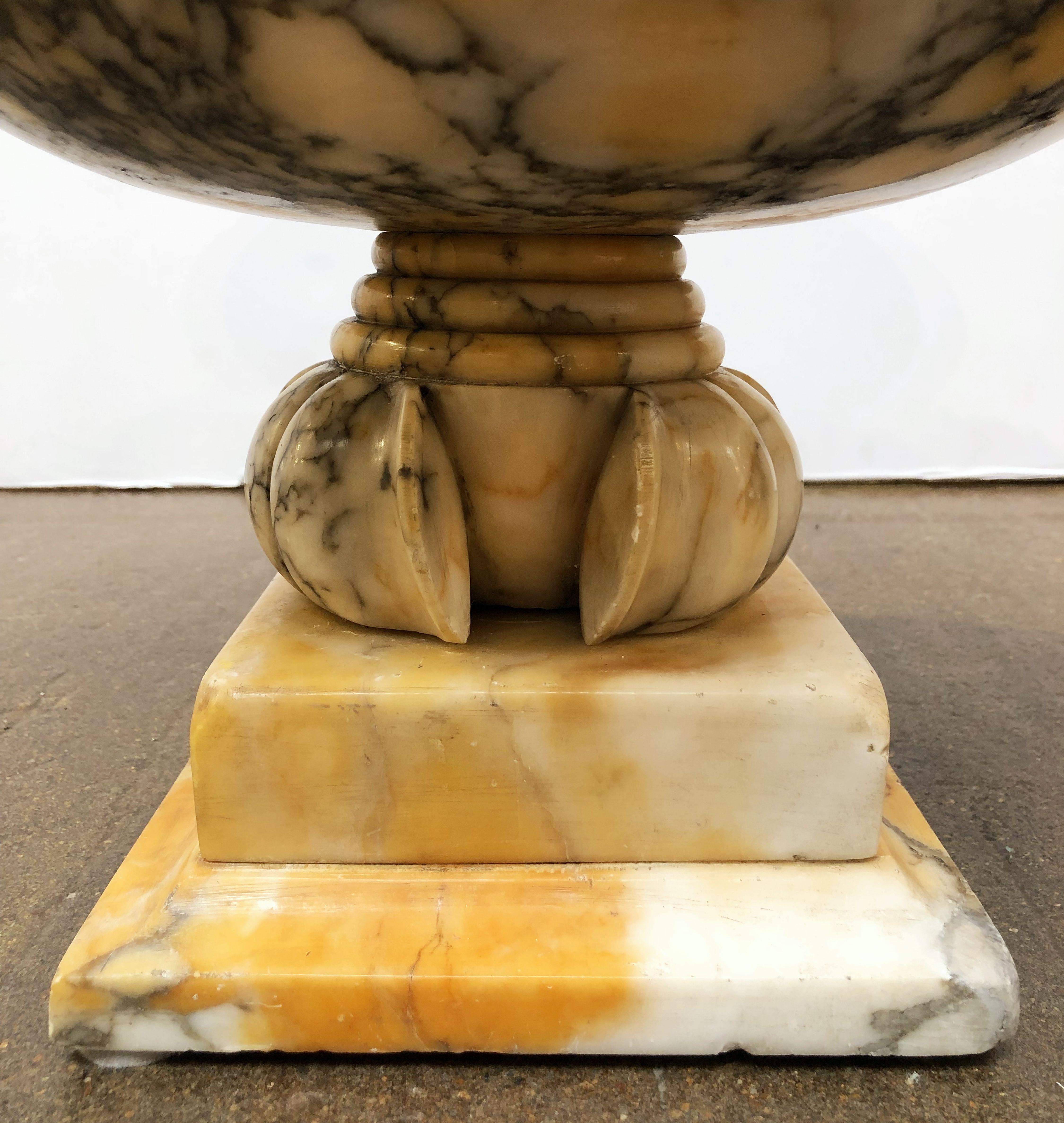 Alabaster Urn or Bowl on Pedestal from Italy 7