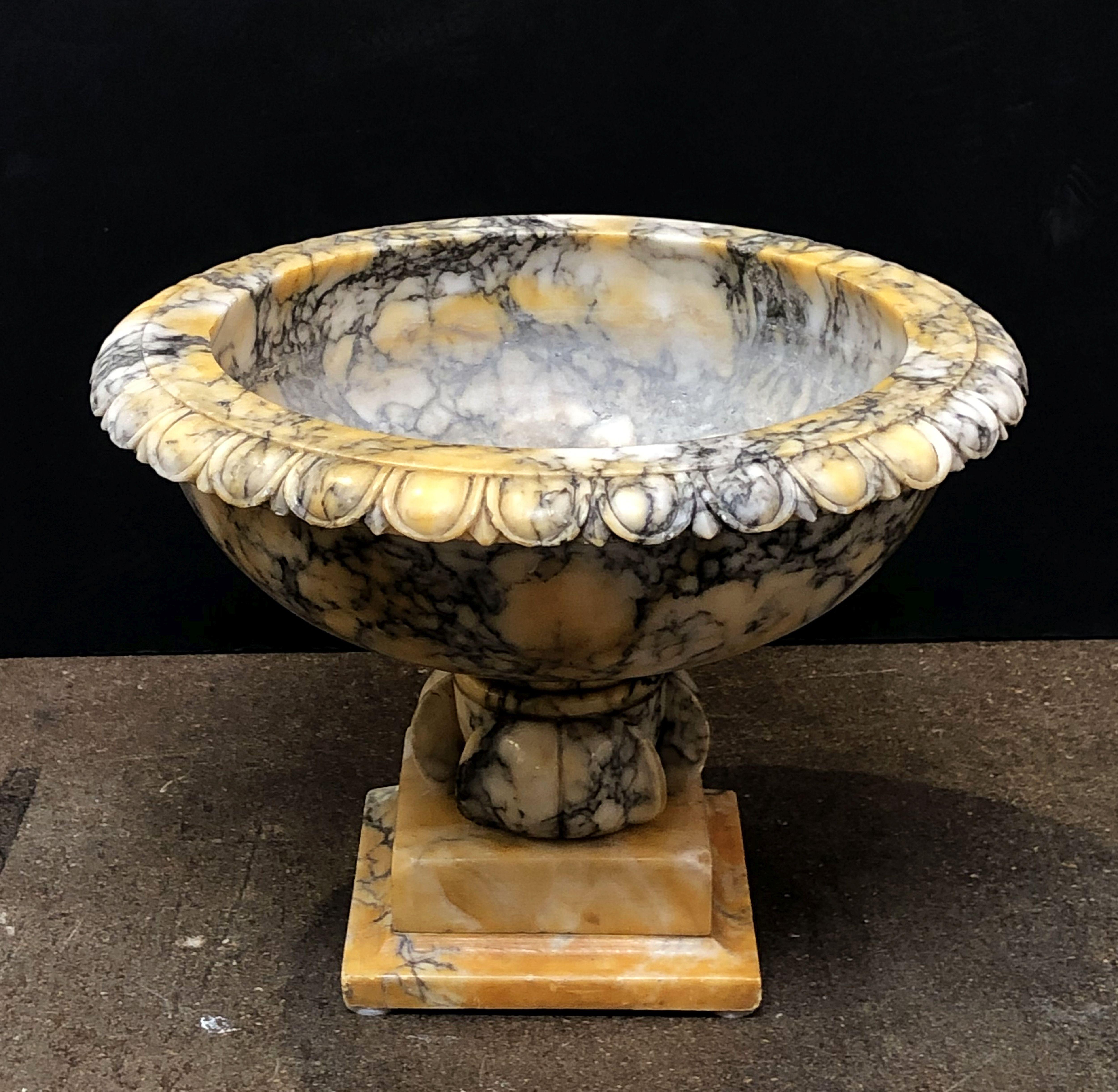 Alabaster Urn or Bowl on Pedestal from Italy 10