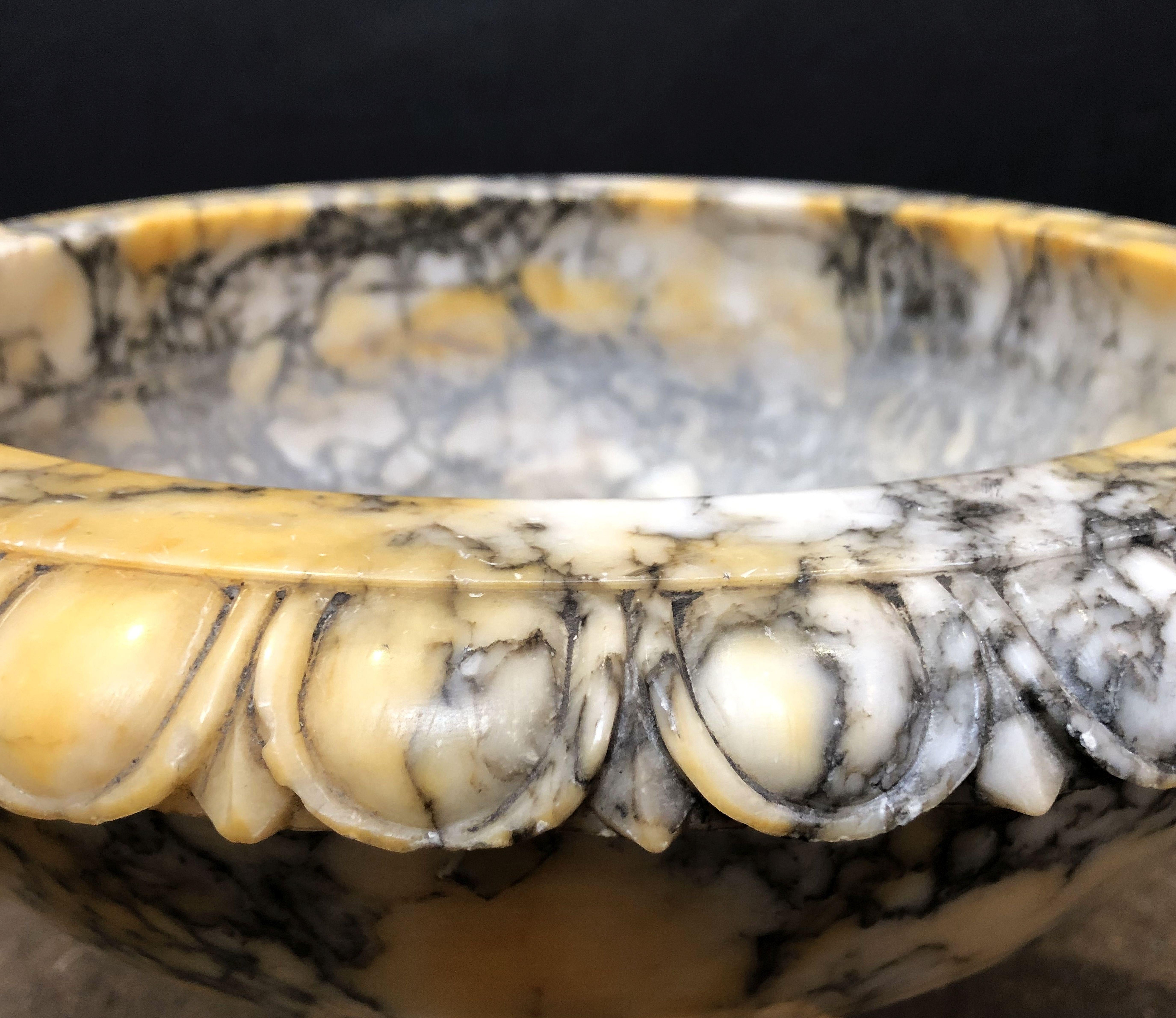 Alabaster Urn or Bowl on Pedestal from Italy 13