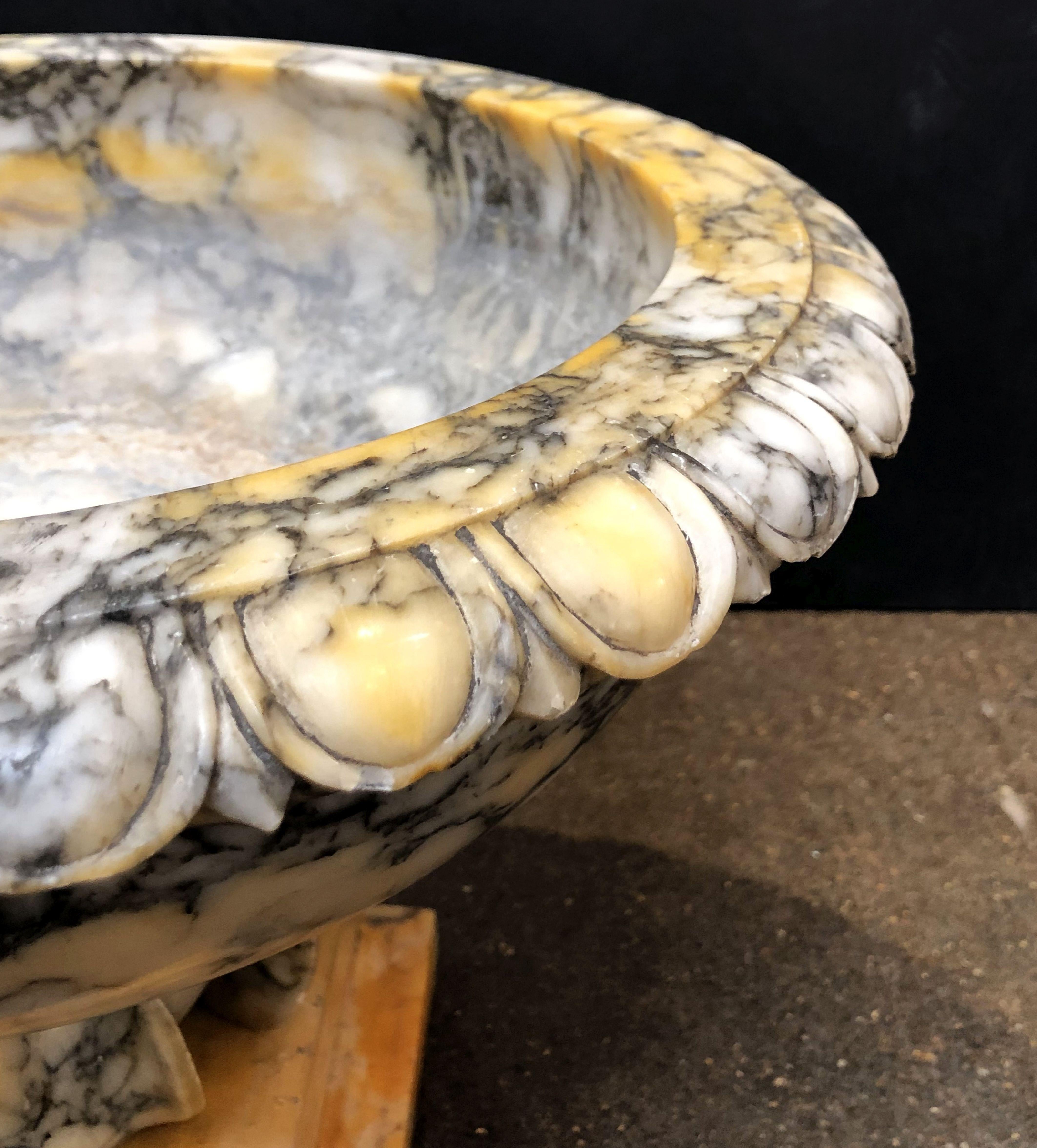 Alabaster Urn or Bowl on Pedestal from Italy 14
