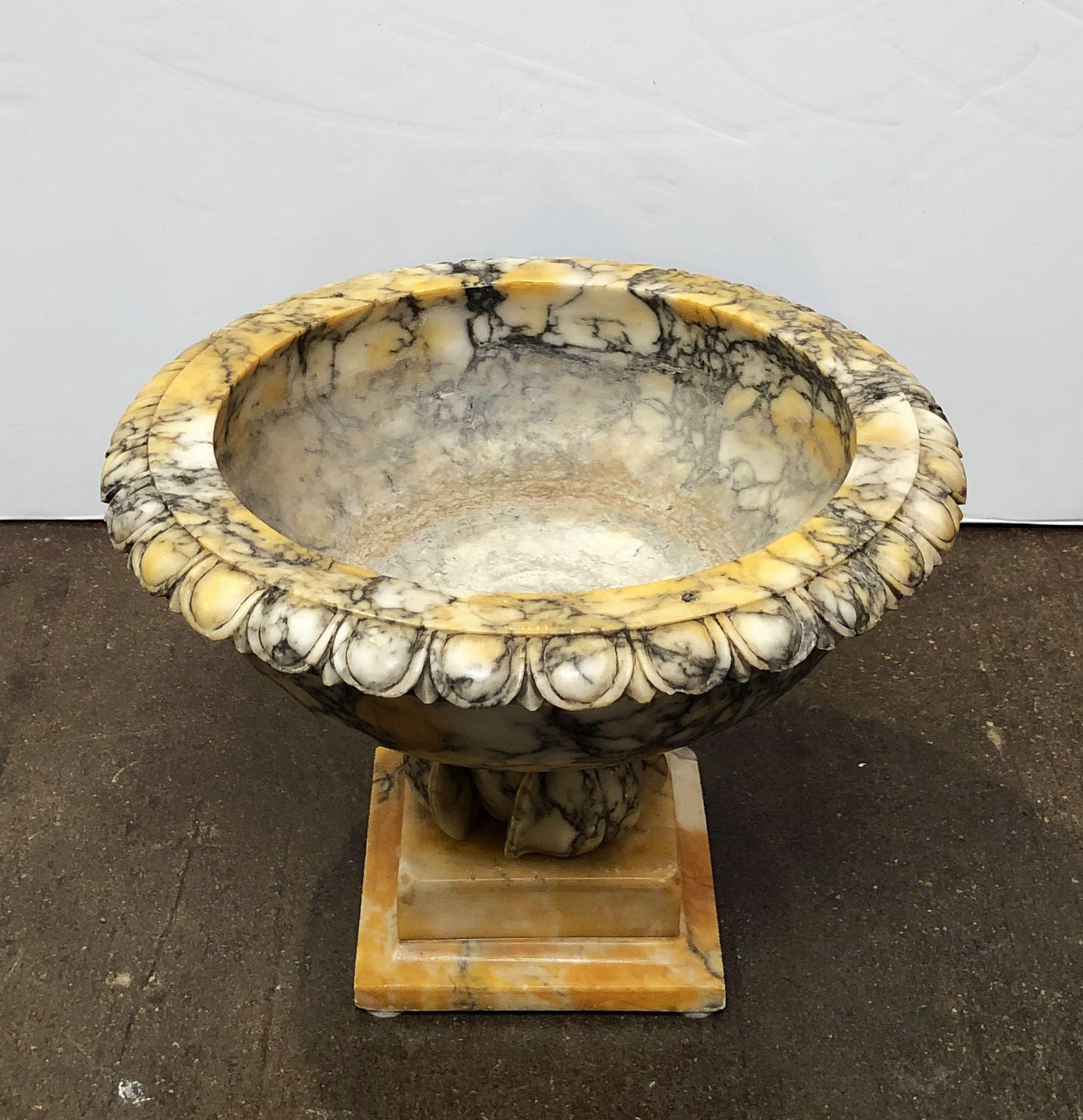 Alabaster Urn or Bowl on Pedestal from Italy 2