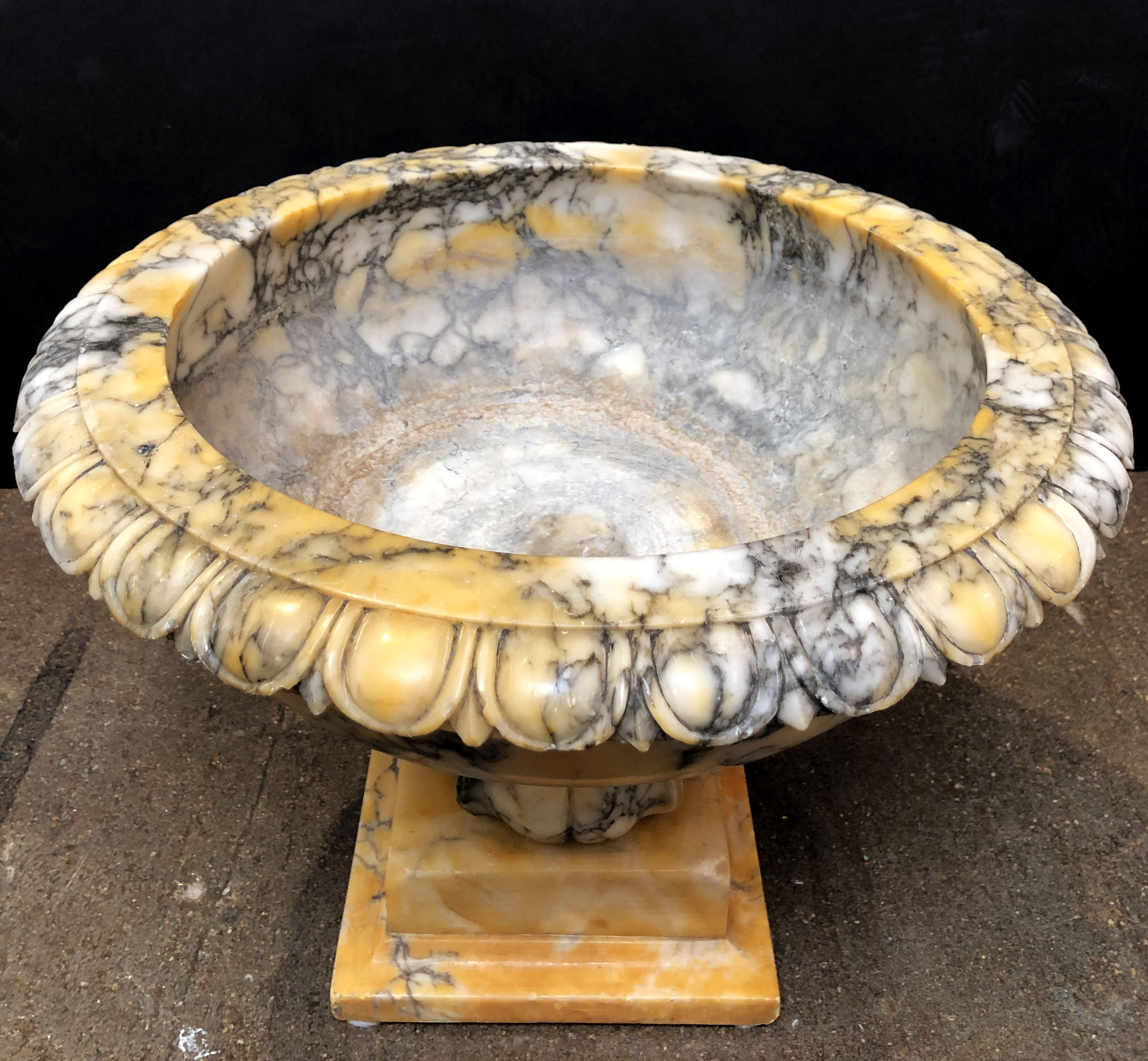 Alabaster Urn or Bowl on Pedestal from Italy 3