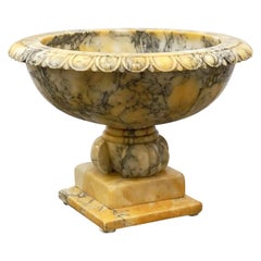 Alabaster Urn or Bowl on Pedestal from Italy