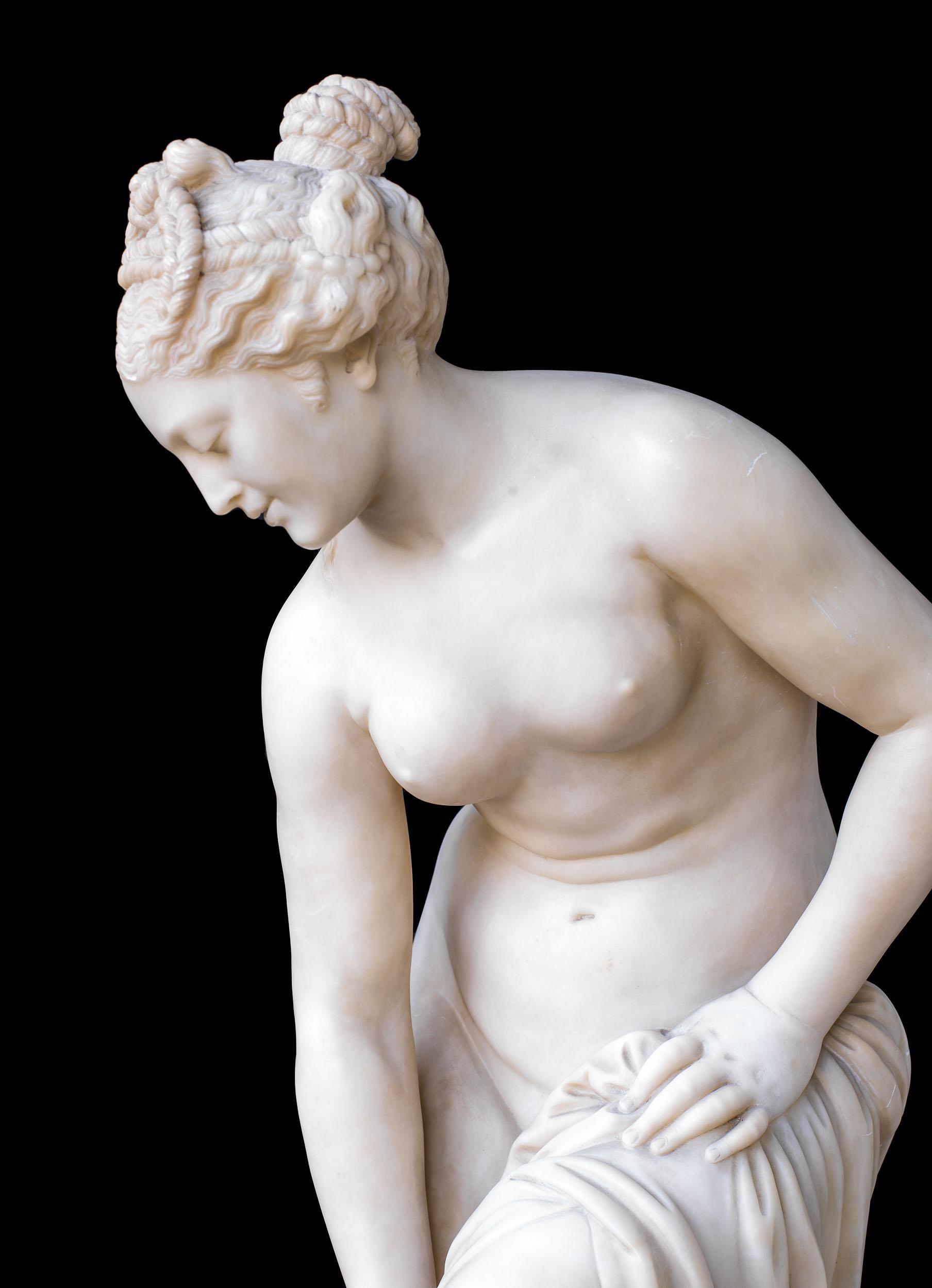 Alabaster Venus Emerging from Her Bath In Good Condition In London, GB