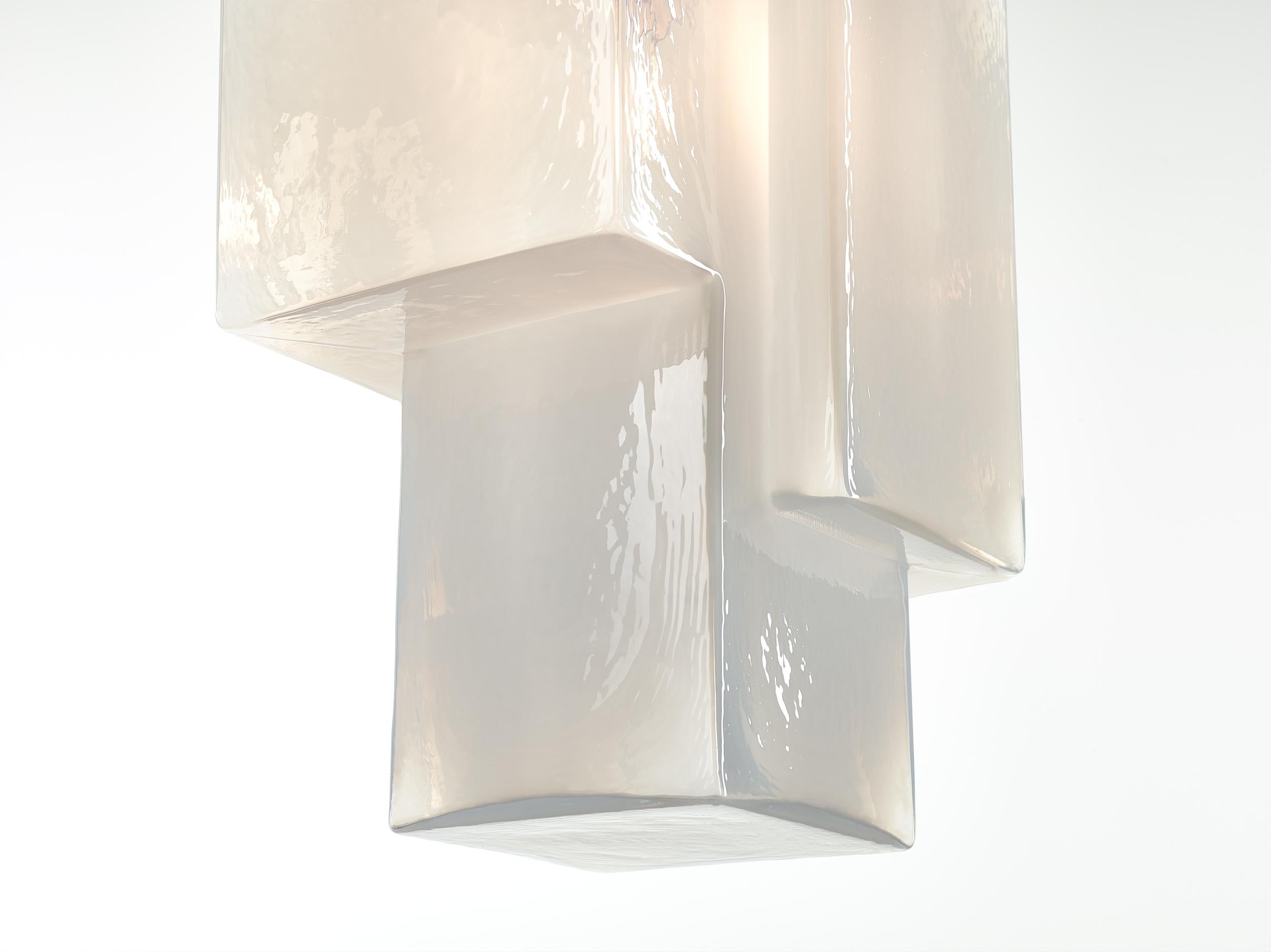 Alabaster White Tetris Pendant Light by Dechem Studio In New Condition For Sale In Geneve, CH