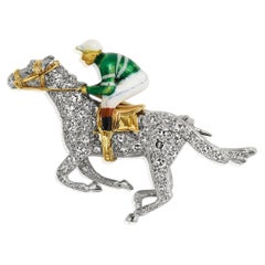 Alabaster & Wilson Horse and Jockey Brooch