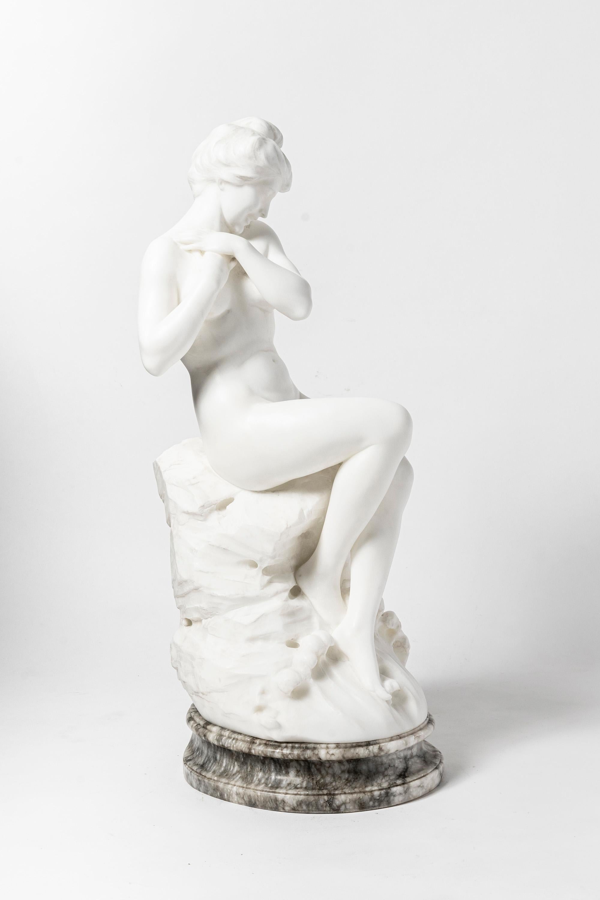 Alabaster woman sculpture. Italy, Firenze, circa 1890.