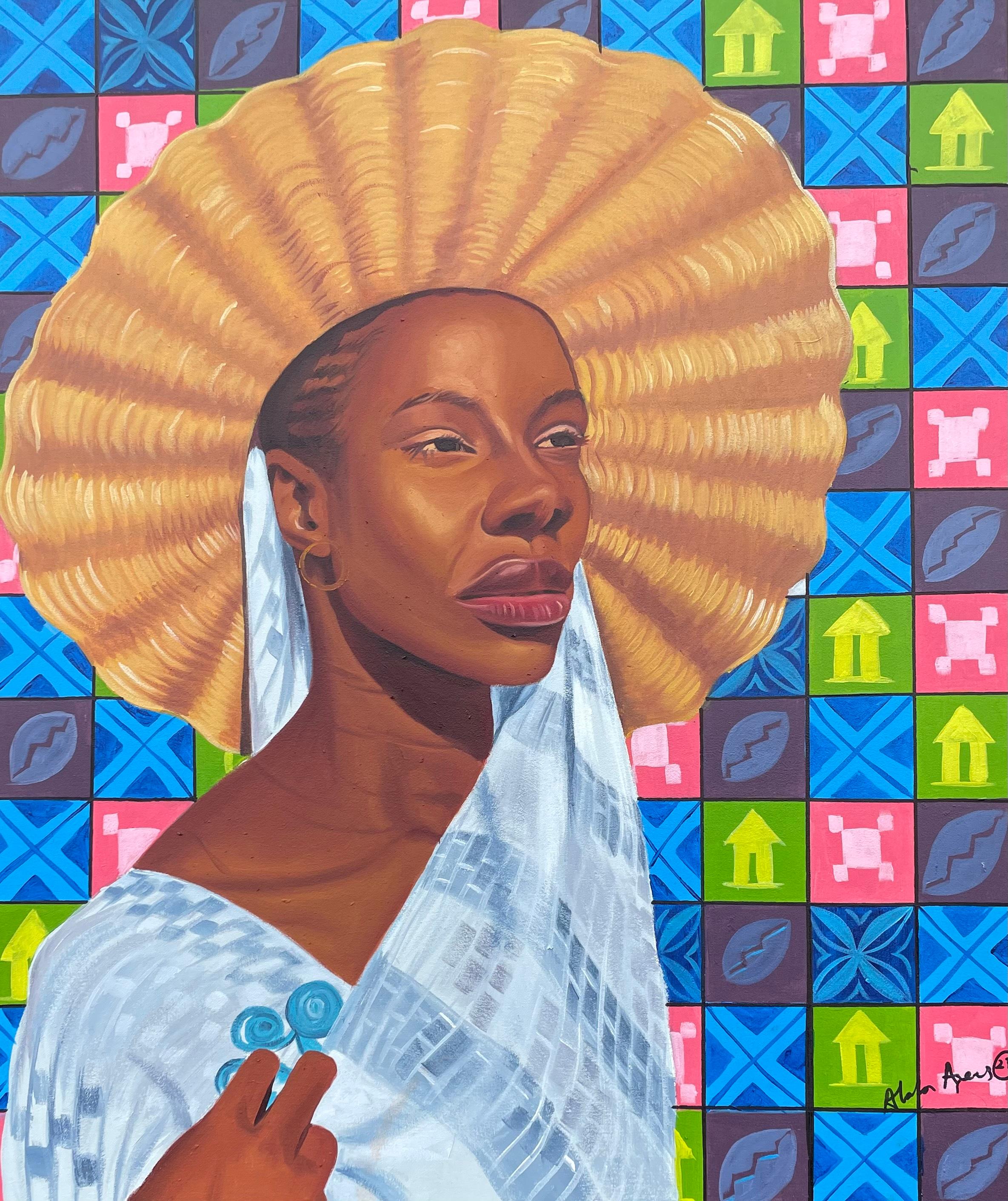 Alabi Azeez Figurative Painting – Die Sonne soll wieder aufgehen