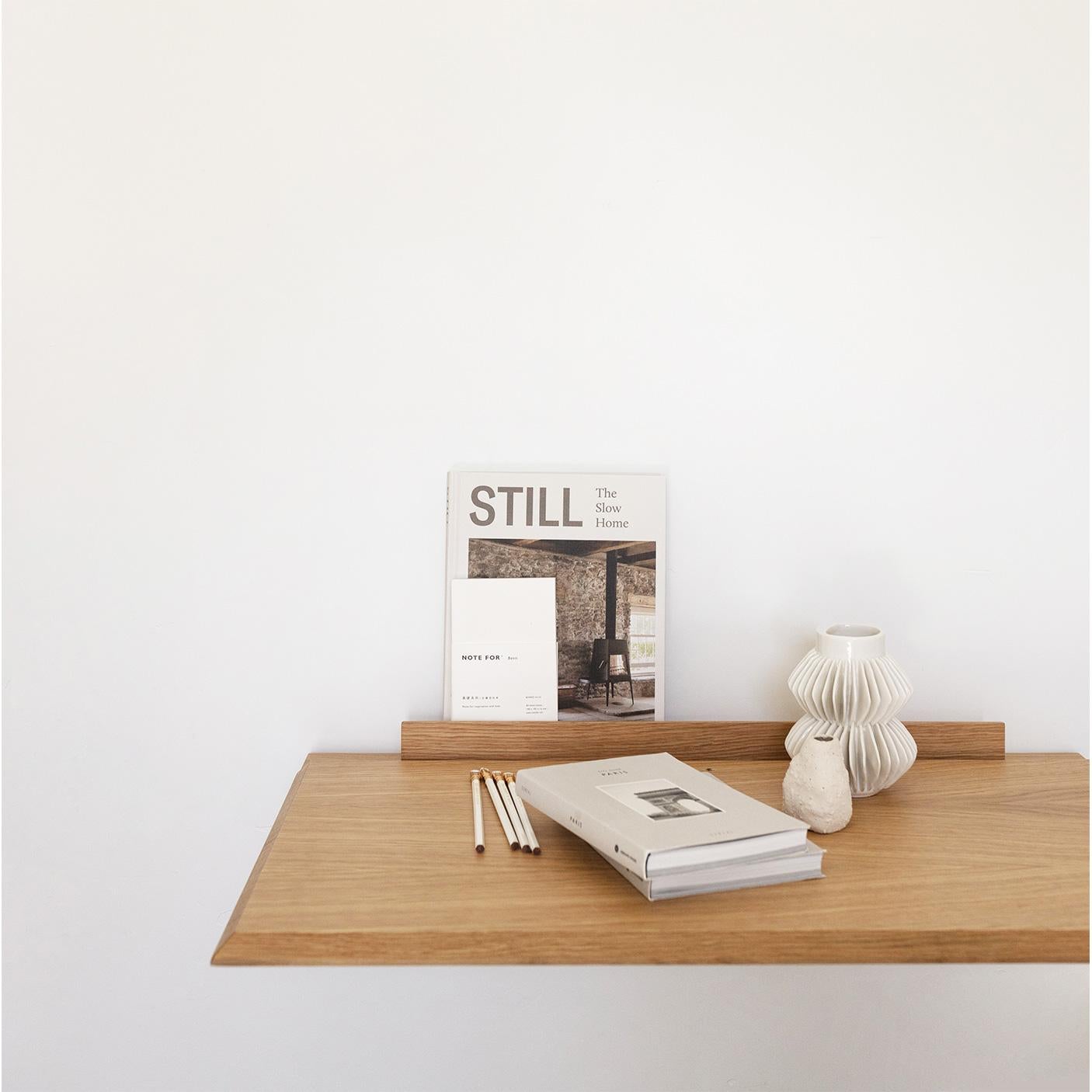 Lacquered Alada Floating Desk, Oak For Sale