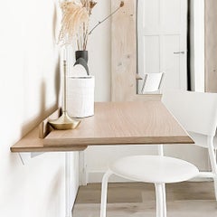 Alada Floating Desk, White Pigmented Oak