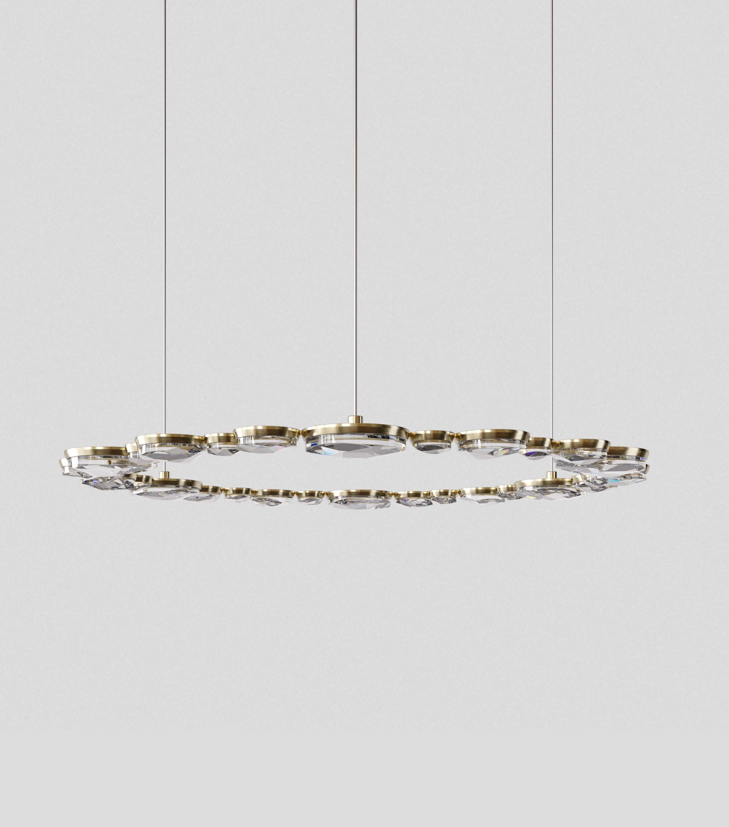 Aladdin Circle Crystal And Brass Contemporary Ceiling Light For