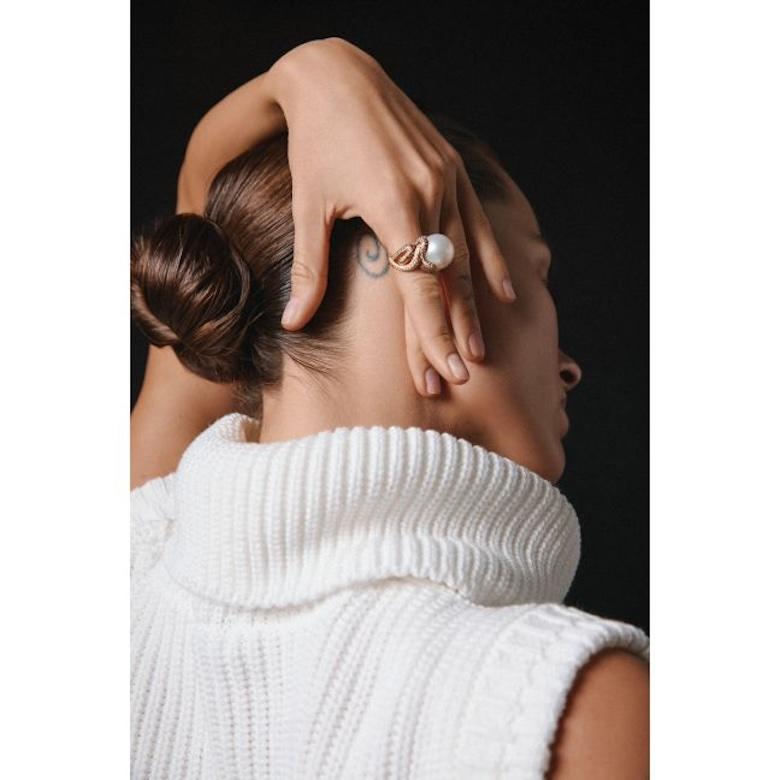 Women's Aladdin Diamond Brown 18K Rose Gold Ring for Her For Sale