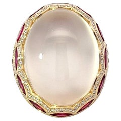Aladdin Treasure Mondstein Diamant 18K Gelbgold Exklusiver Ring