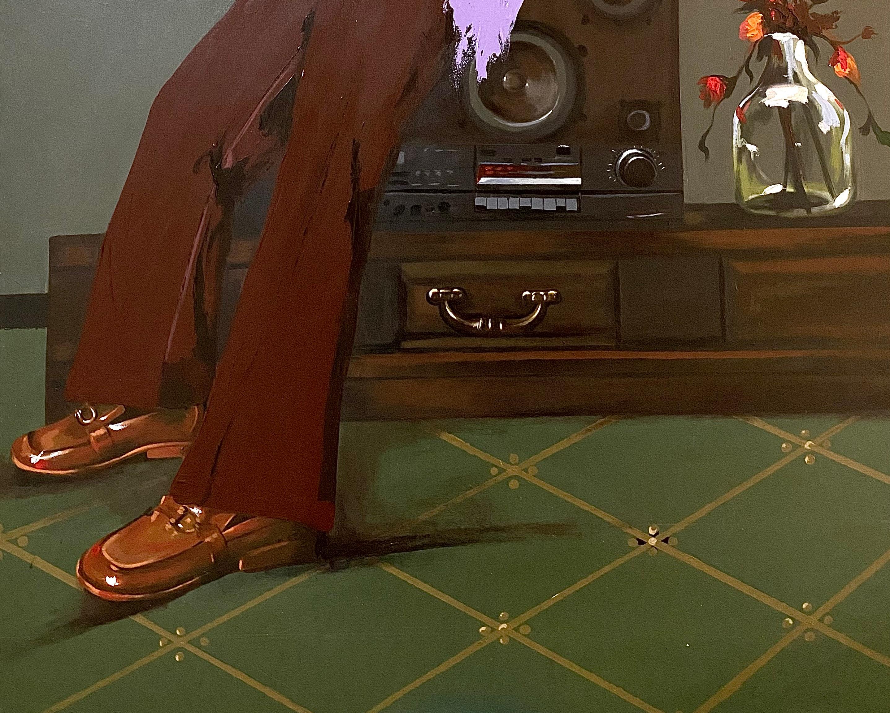 Amore dagli anni '70 al XXI secolo, Surrealismo, Figurativo, Classico, Uomo africano - Portrait Painting Nero di Aladejare Ayodeji