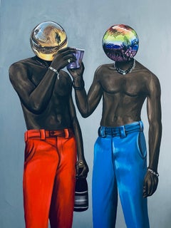 Roister - 21st Century, Surrealism, Young Men Making Cheers to Good Life