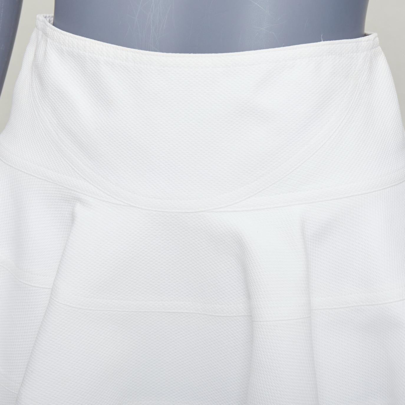 ALAIA 10 CORSO COMO ivoire coton panélisé jupe évasée au genou FR38 M en vente 2