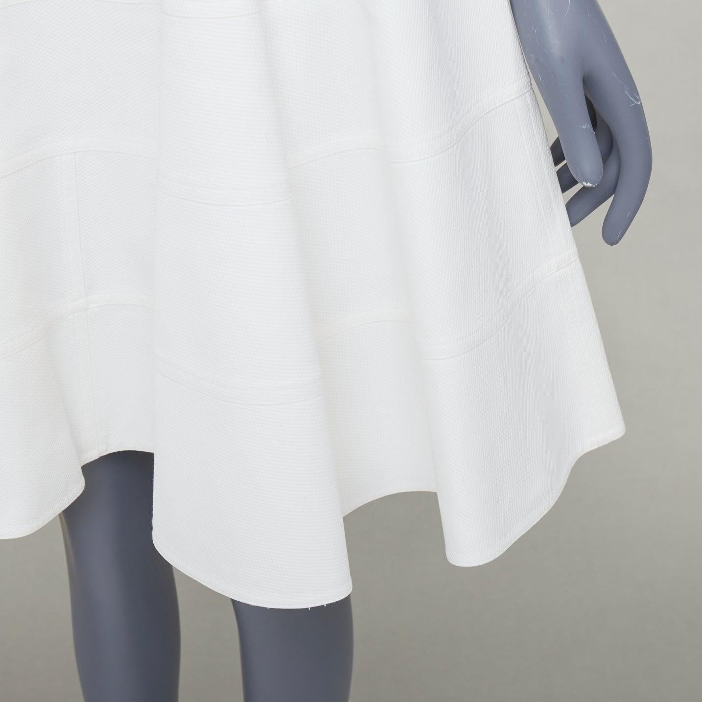 ALAIA 10 CORSO COMO ivoire coton panélisé jupe évasée au genou FR38 M en vente 3