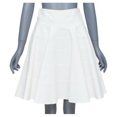 ALAIA 10 CORSO COMO ivoire coton panélisé jupe évasée au genou FR38 M