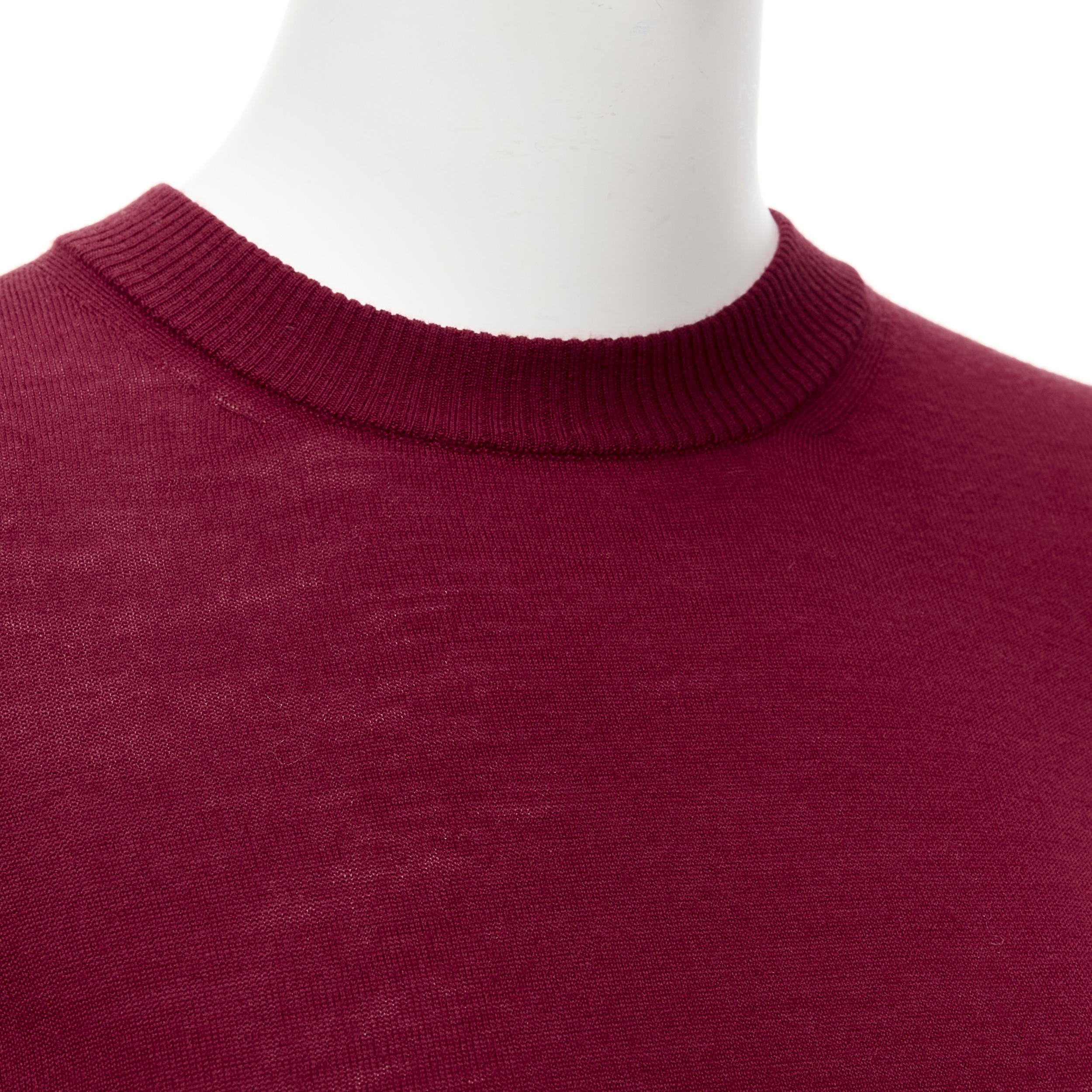 ALAIA 100% virgin wool dark red long sleeve crew neck sweater FR36 S
Reference: AAWC/A01099
Brand: Alaia
Material: Virgin Wool
Color: Red
Pattern: Solid
Closure: Pullover

CONDITION:
Condition: Excellent, this item was pre-owned and is in excellent