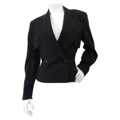 Alaia 1980s Double Breasted Wool Blazer 