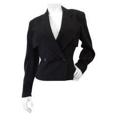 Vintage Alaia 1980s Double Breasted Wool Blazer 