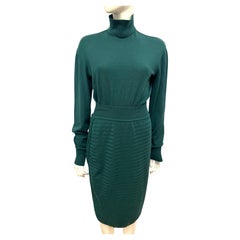 Alaia 1980’s green wool bodysuit and skirt