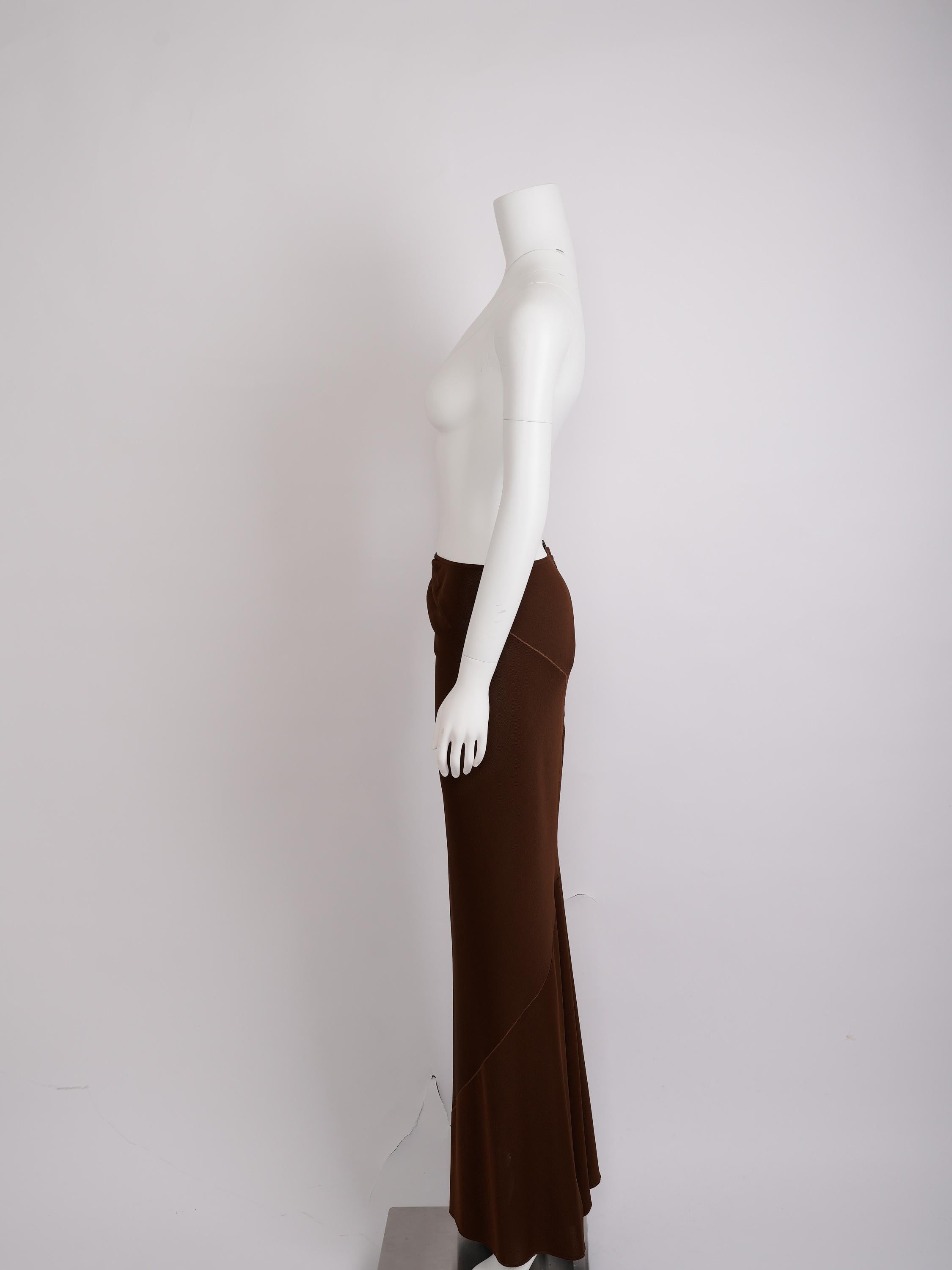 Grigio Alaïa 1986 Gonna a drappeggio scultoreo in jersey marrone in vendita
